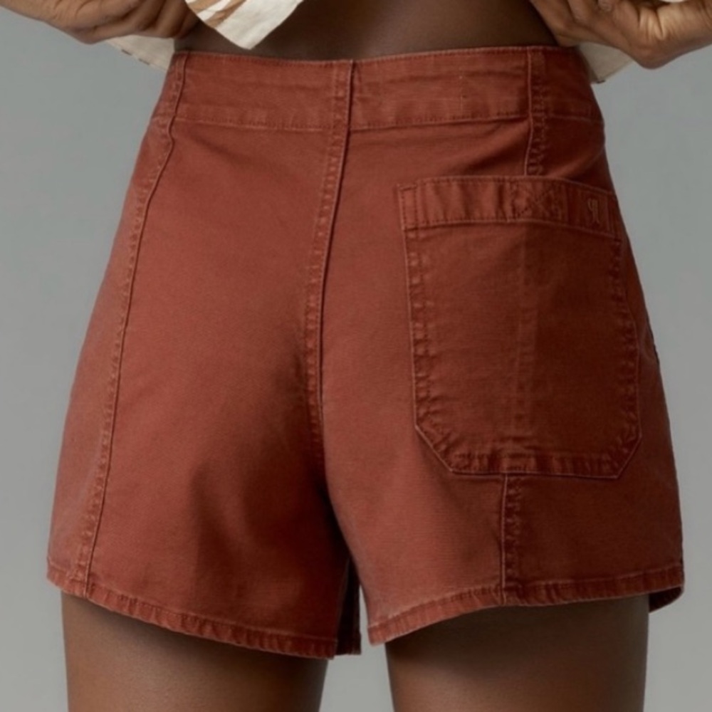 🟠NWT PILCRO by ANTHROPOLOGIE Belted Camp Shorts in Brick - Picture 6 of 6